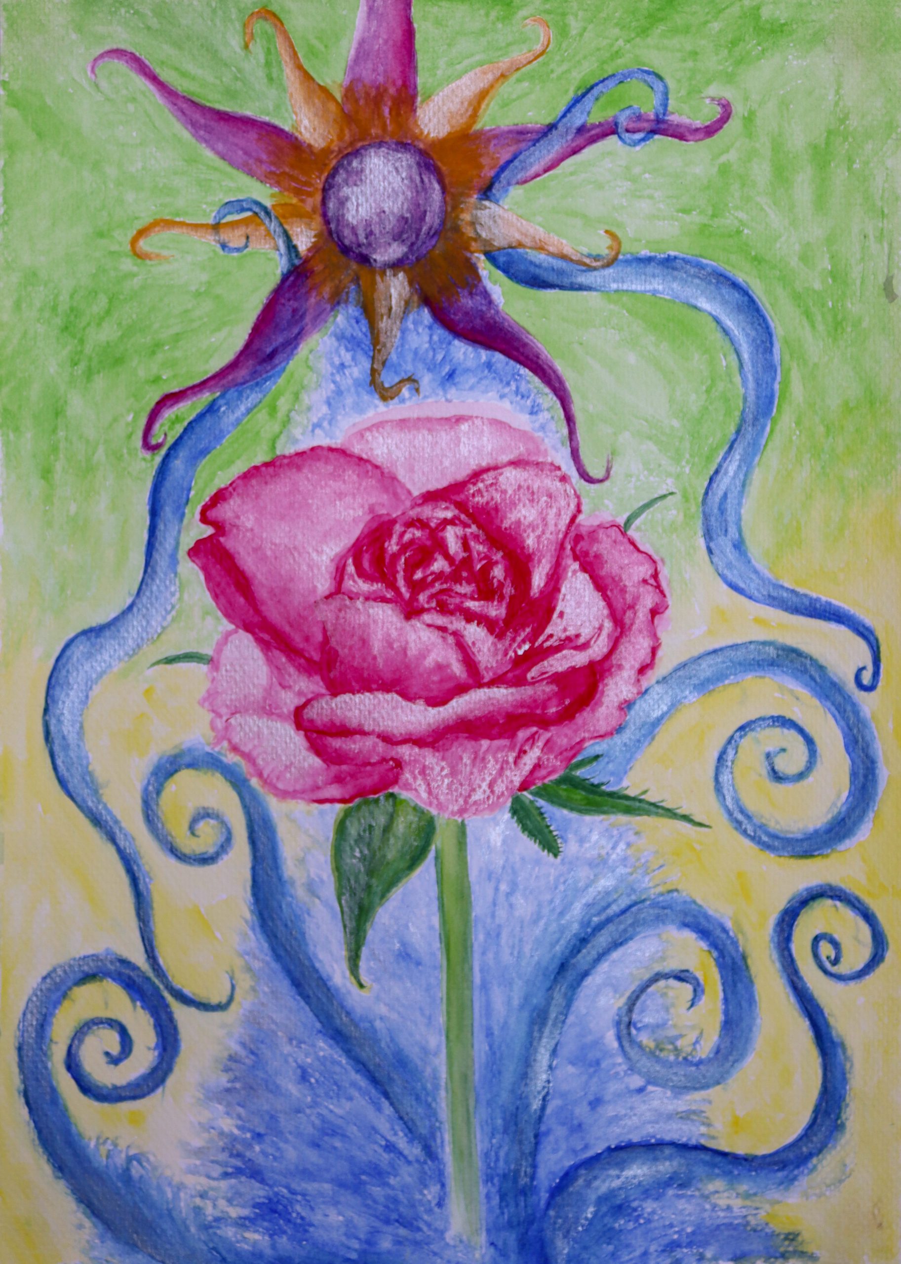 You are currently viewing Na górze róża | akwarela na papierze | 21×29,7cm