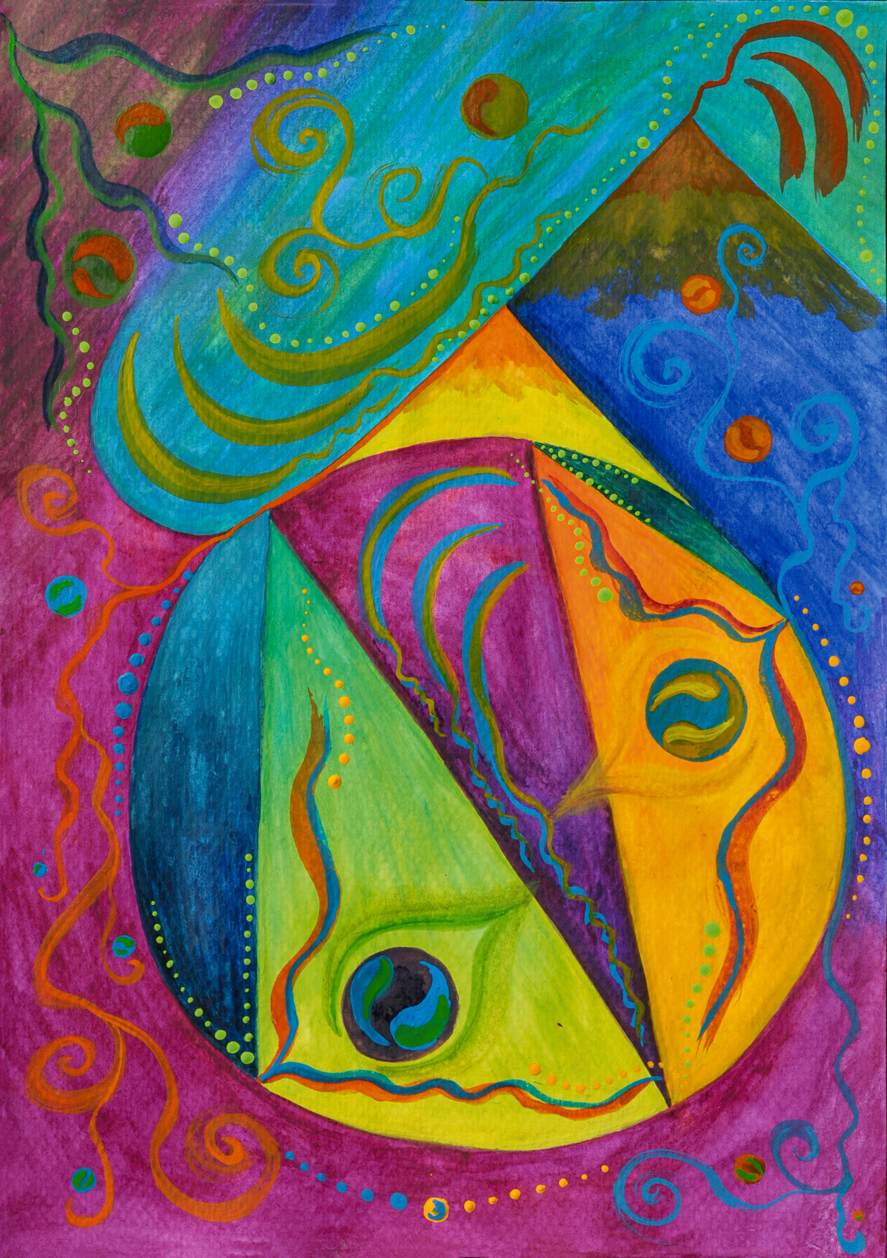 You are currently viewing afirmacja Jestem miłością | akwarela na papierze | 14,8x21cm