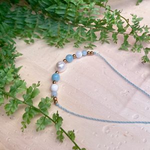 Morski minimalistyczny naszyjnik choker z perłą